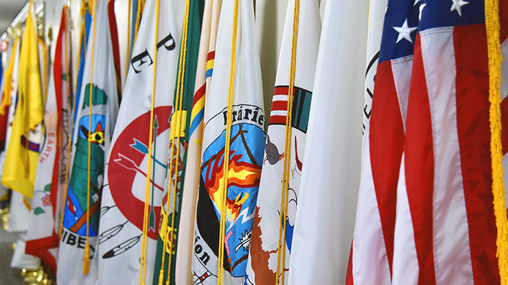 American and Tribal Nation flags