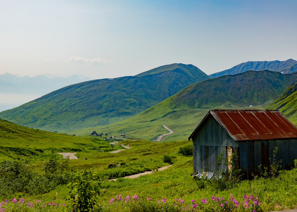 Mountains with old house