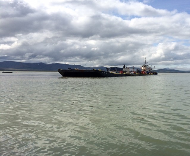 Fuel delivery boat in Goodnews Bay