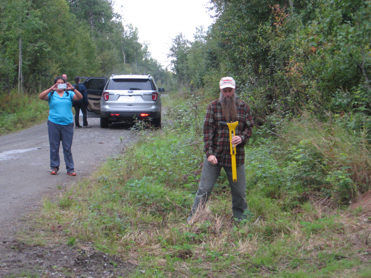 BIA crew surveying road