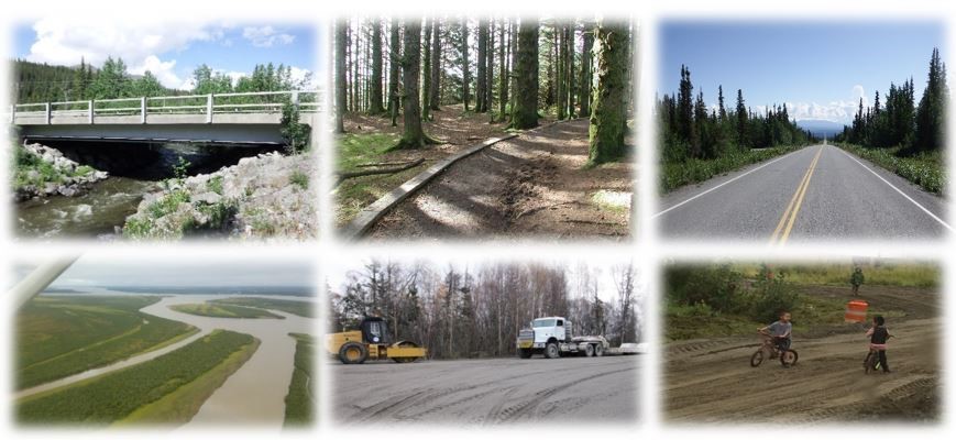 Collage of work done by the Branch of Transportation