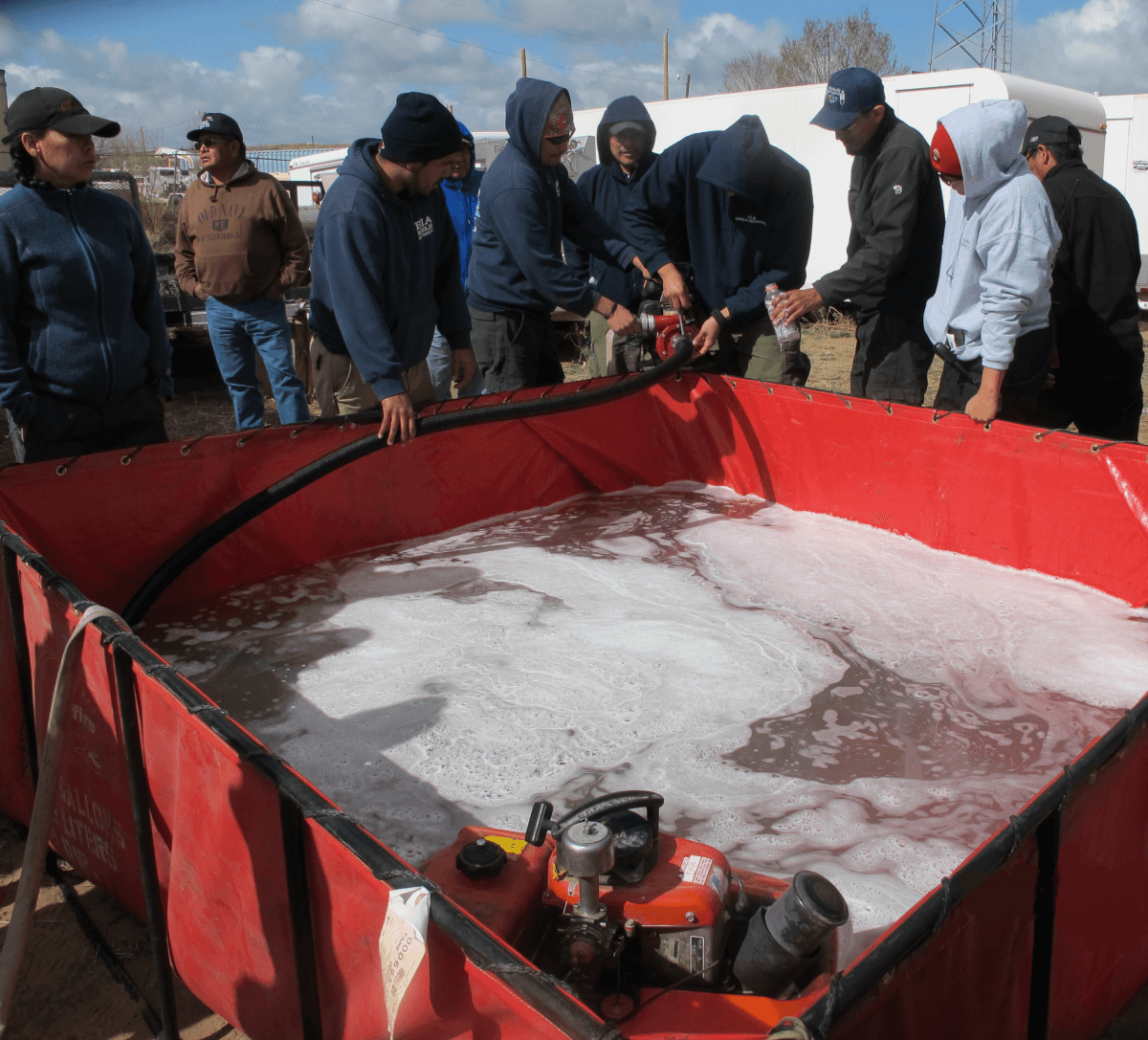 Students learn how to operate water pumps. Navajo Region