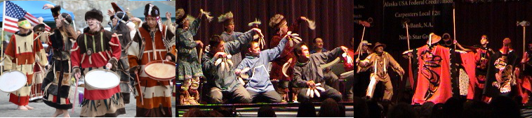 Collage of Alaska Native dancers