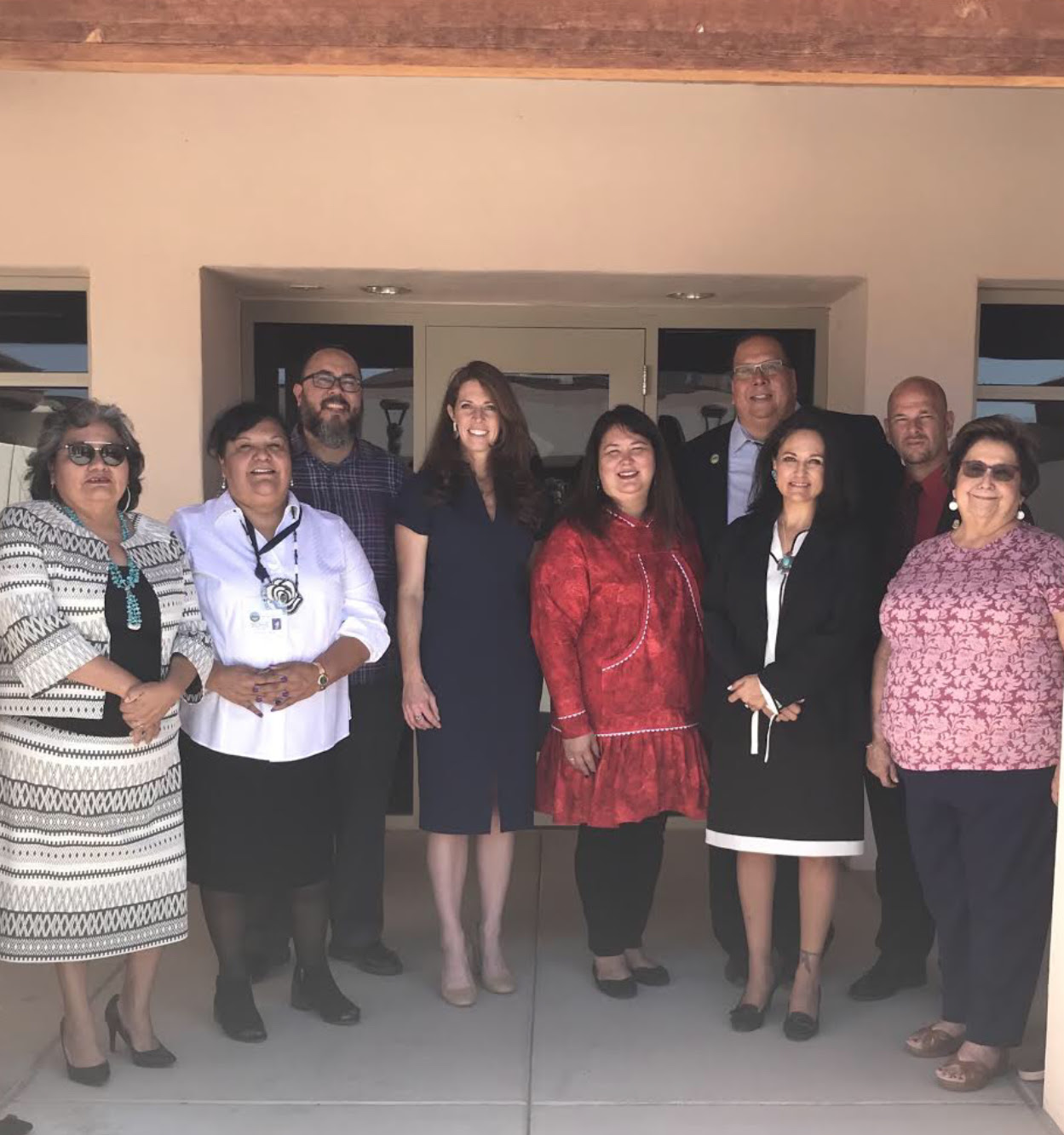 Deputy Chief of Staff MacGregor, Assistant Secretary Sweeney, Commissioner Hovland, Office of Justice Services Director Charles Addington, Gila River Indian Community Governor Lewis tour a domestic violence shelter with staff from On Eagle’s Wings. 