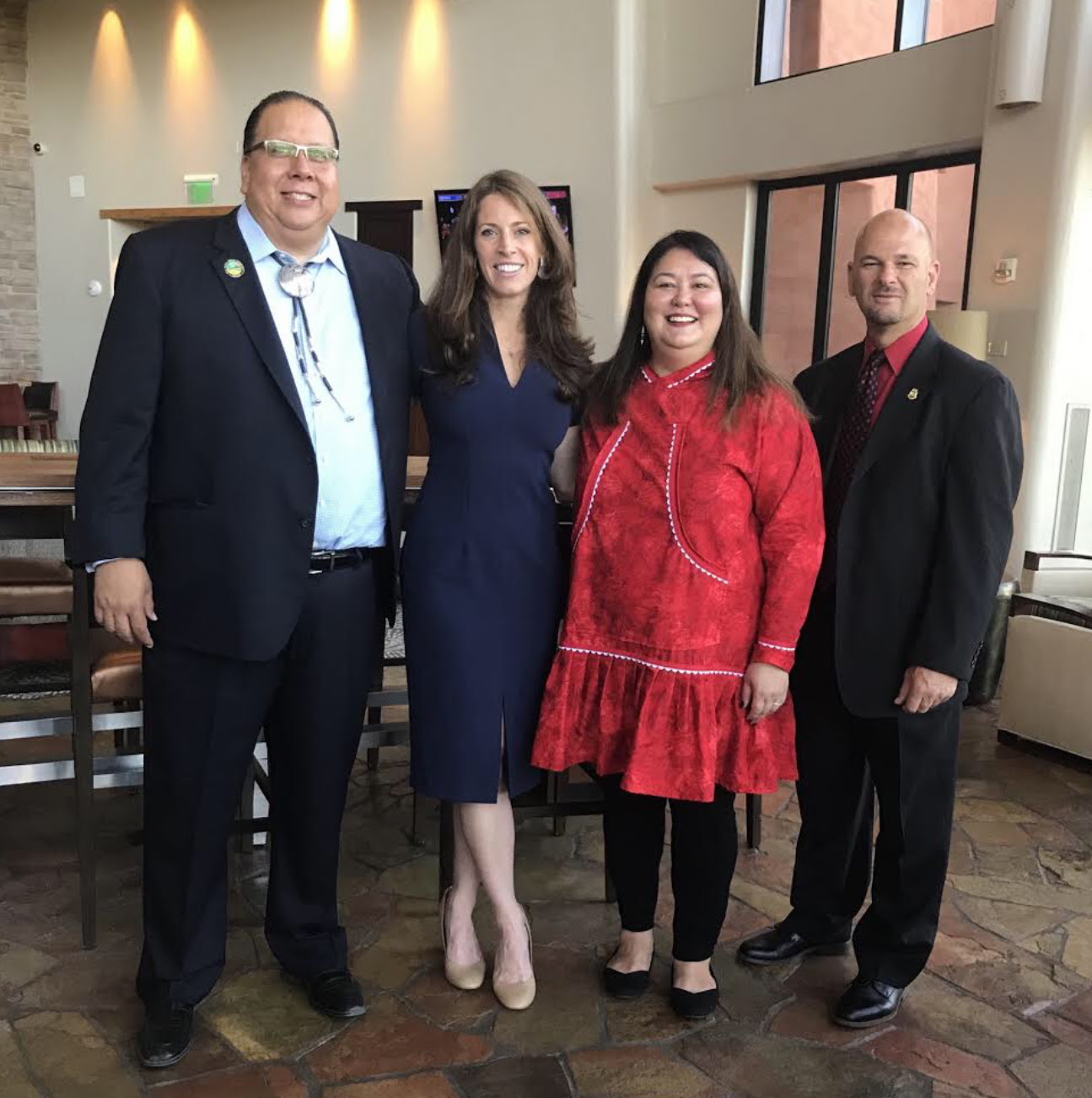 From left to right: Governor Lewis, Deputy Chief of Staff MacGregor, Assistant Secretary Sweeney, and Director Addington