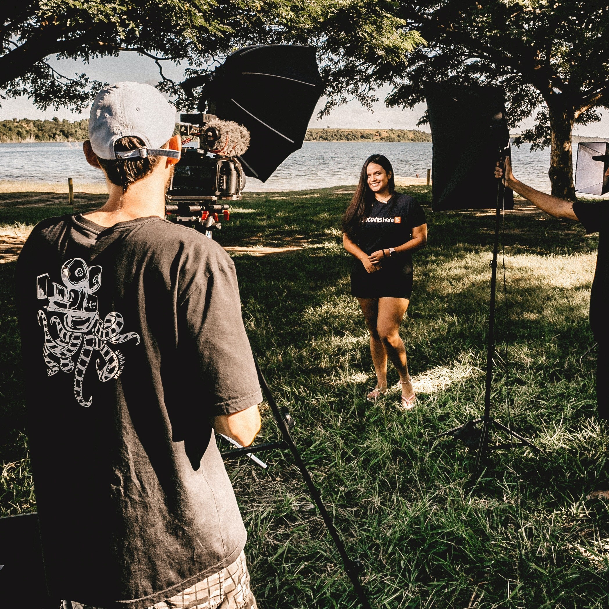 A photo of a young group of journalism students. 