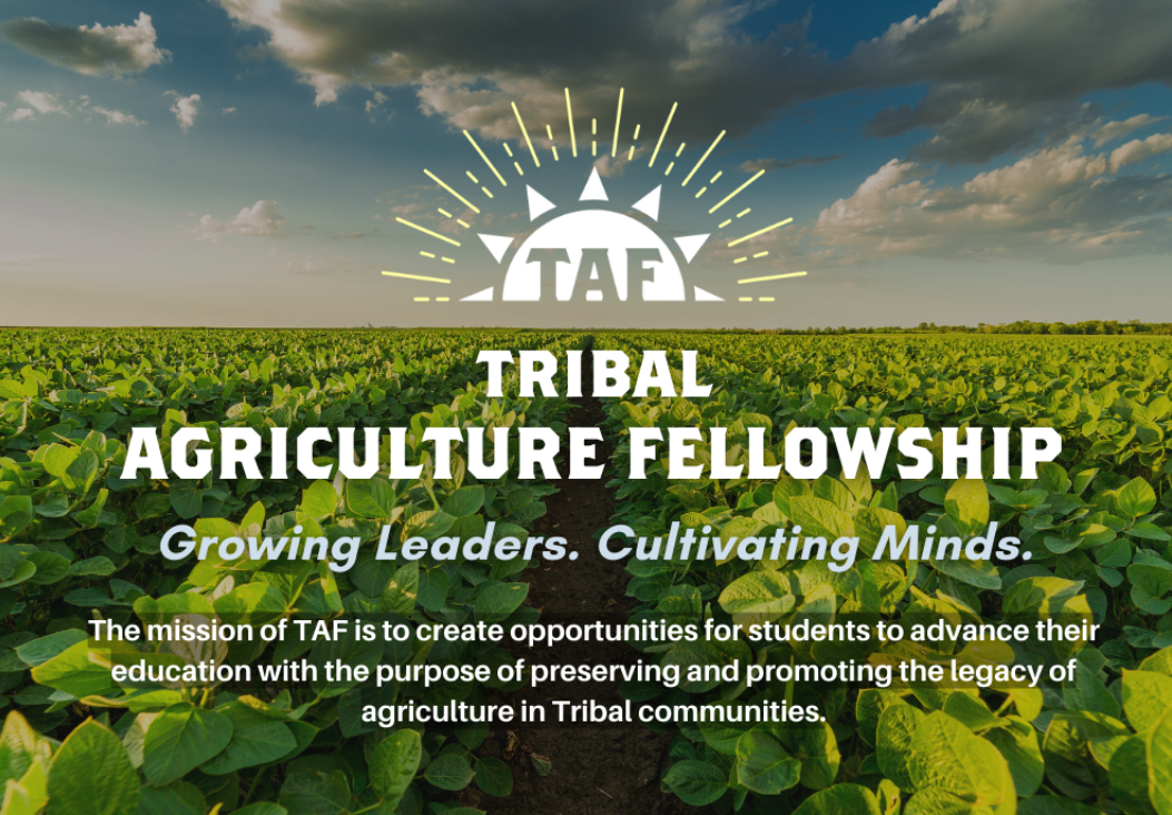 Tribal Agriculture Fellowship. Growing Leaders. Cultivating Minds. The mission of TAF is to create opportunities for students to advance their education with the purpose of preserving and promoting the legacy of agriculture in Tribal communities.