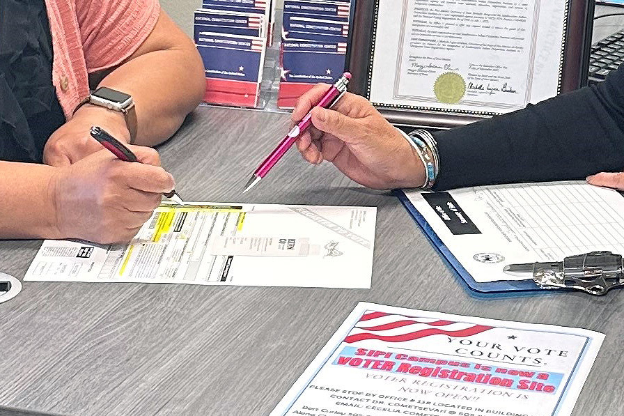 Southwestern Indian Polytechnic Institute voter registration office photo.