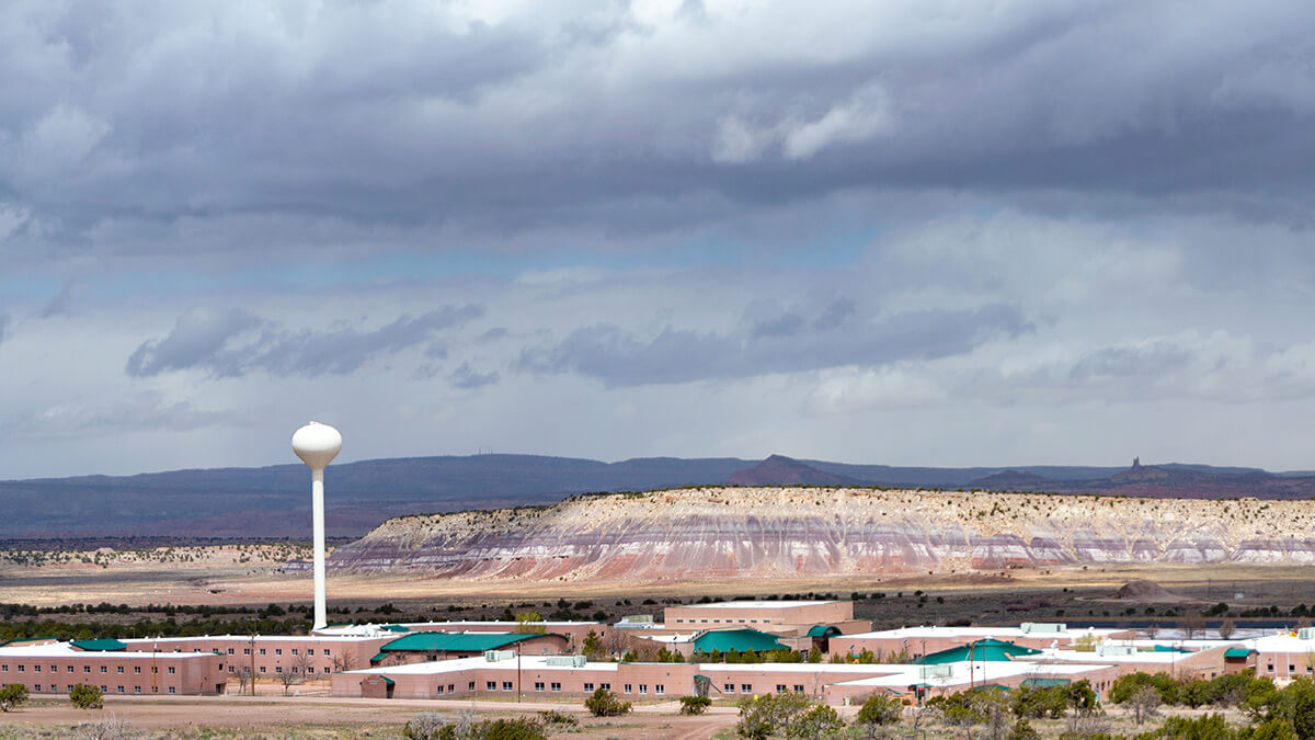 Aerial photo of Wingate Elementary School  in Fort Wingate, NM.