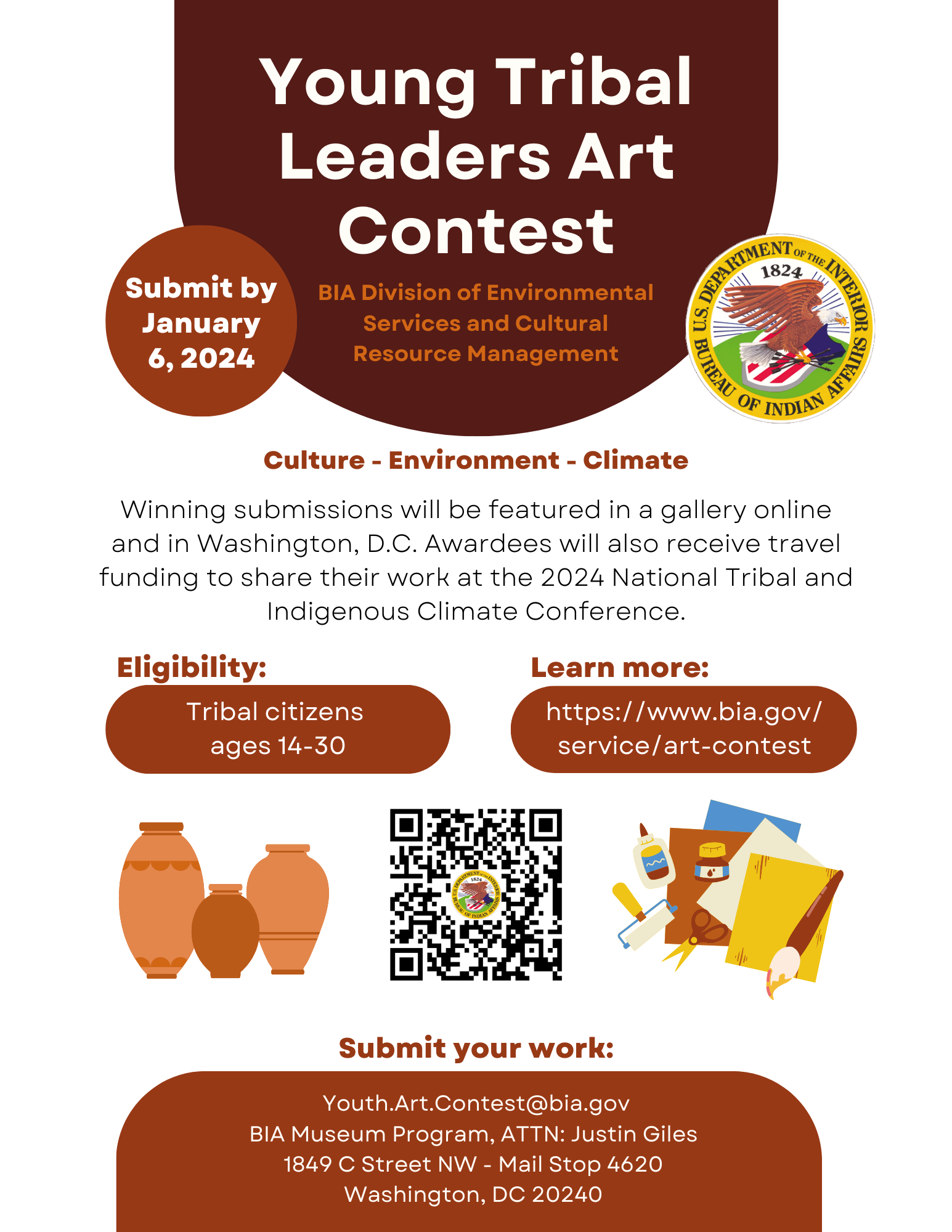 2023 Young Tribal Leaders Art Contest flyer