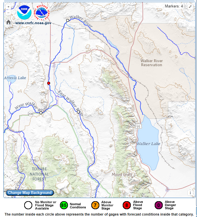 California Nevada River Forecast Center Walker River 