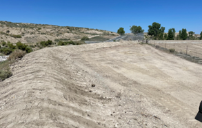 Berm along fish channel