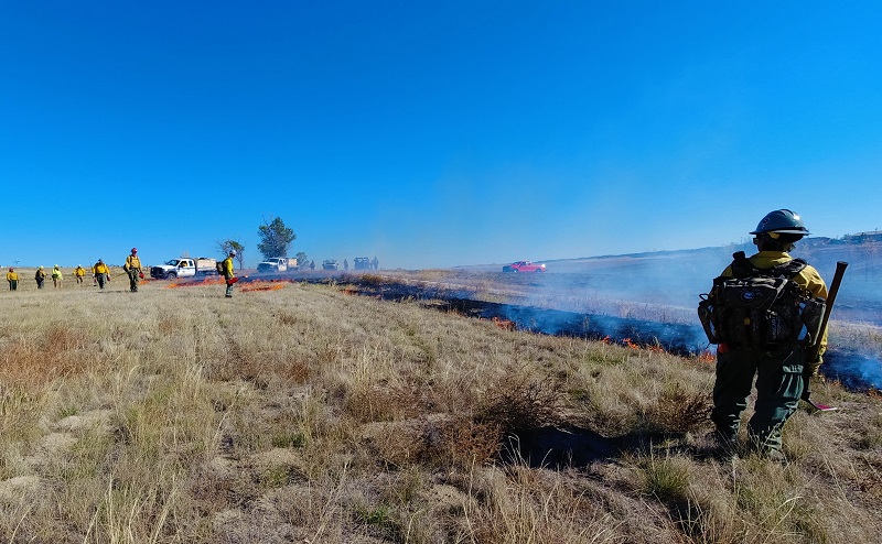 Student, Crystal Hernandez, applies and observed firing pattern at the Pine Ridge Rx site.