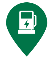 green electric vehicle charging station icon map pin illustration