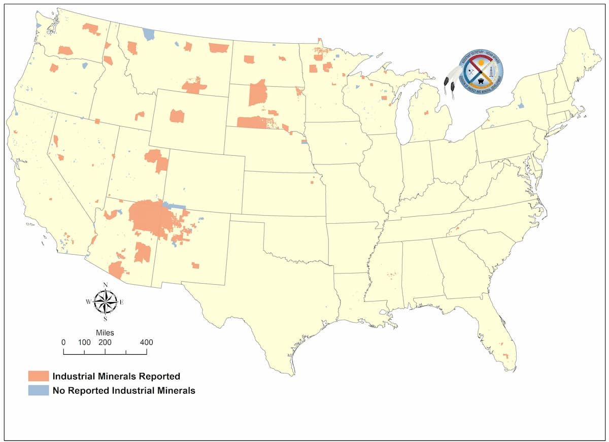 Industrial minerals map