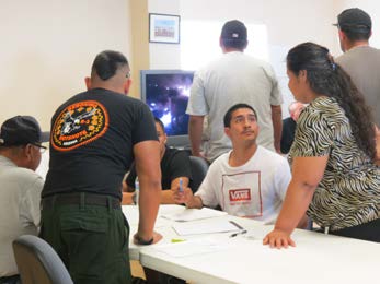 March 2017 Job Fair with a San Carlos Apache Tribal Human Resources representative.