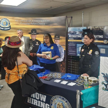 Department of Justice staff at recruiting event.