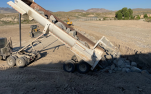 Riprap placed into 3rd erosion cutoff trench