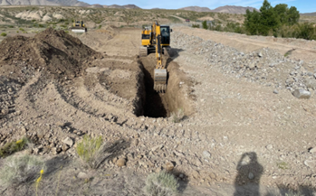 Second Trench used to place rock and soil from the fuse plug.