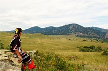 Girl overlooking land