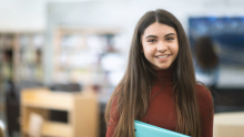 Young Student smiles 