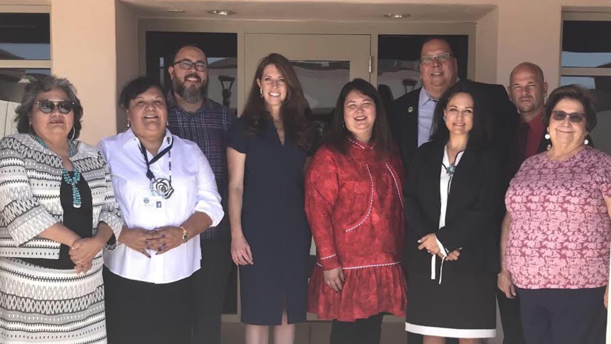 Deputy Chief of Staff MacGregor, Assistant Secretary Sweeney, Commissioner Hovland, Office of Justice Services Director Charles Addington, Gila River Indian Community Governor Lewis tour a domestic violence shelter with staff from On Eagle’s Wings. 
