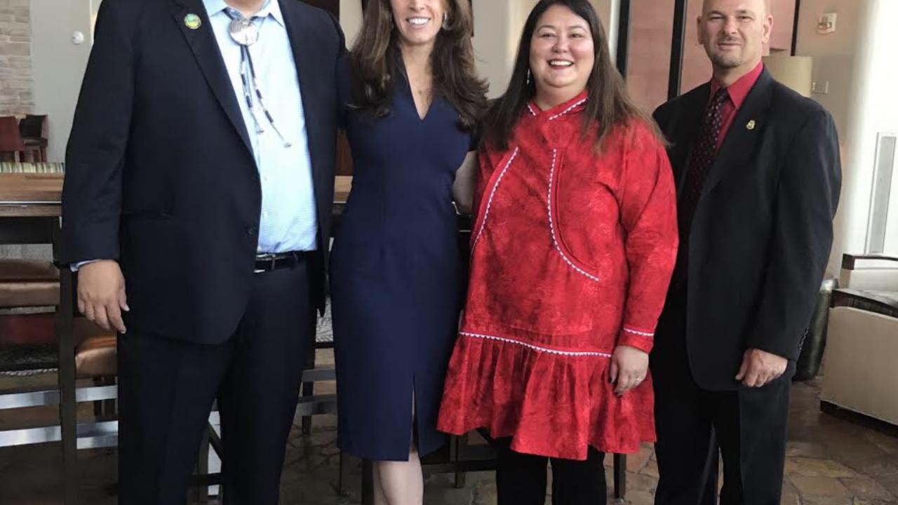 From left to right: Governor Lewis, Deputy Chief of Staff MacGregor, Assistant Secretary Sweeney, and Director Addington