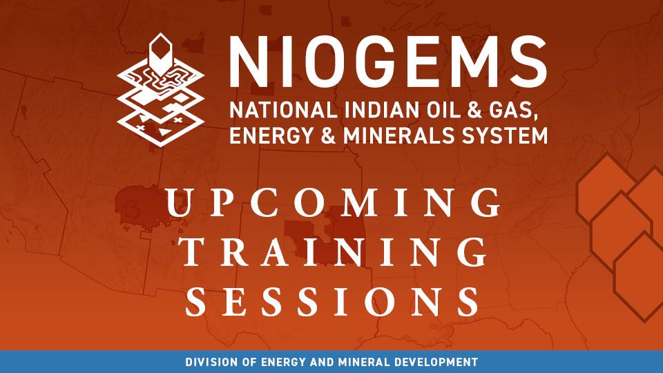 DEMD NIOGEMS Upcoming Training Sesssions graphic