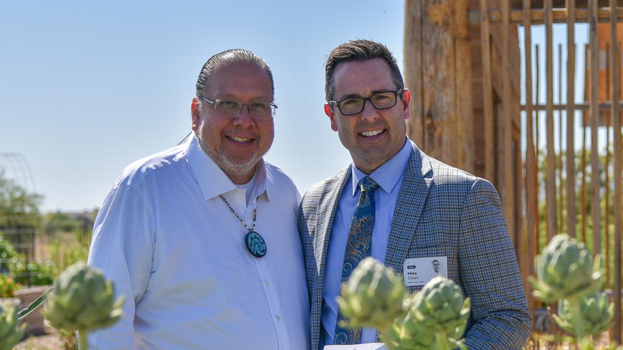 Gila River Indian Community Governor Stephen Lewis and Associate Deputy Secretary of the Interior Mike Olsen.