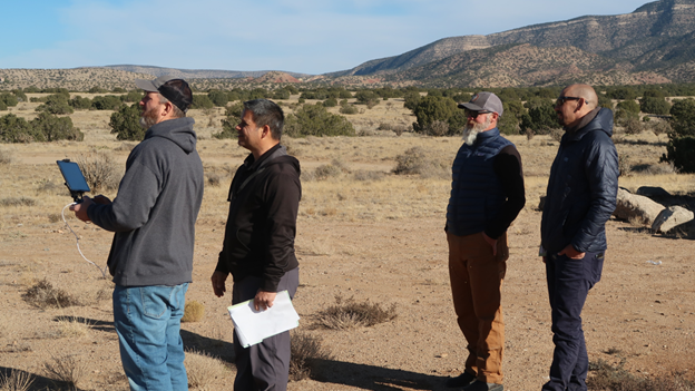 Uncrewed Aircraft Systems piloting students take part in a four-person training module near Placitas, NM on the Sandia Ranger District of the Cibola National Forest. 