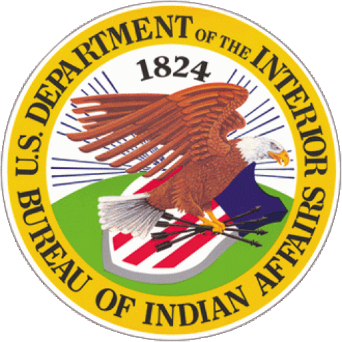 The logo for the Department of the Interior Bureau of Indian Affairs.