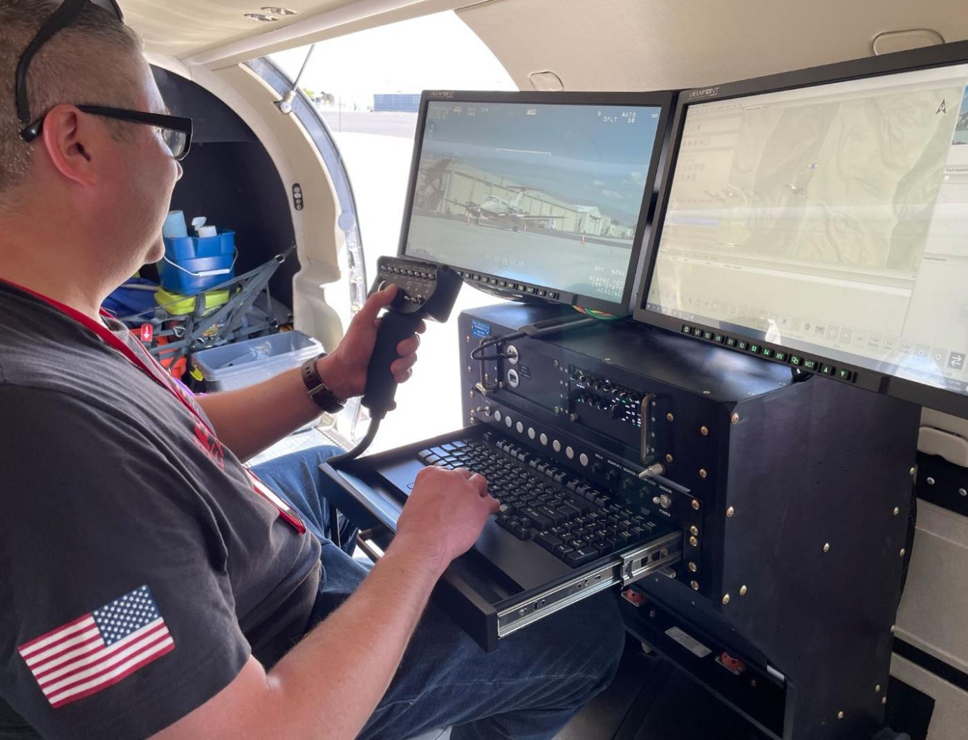 Bridger Aerospace air sensor operator inside air attack platform
