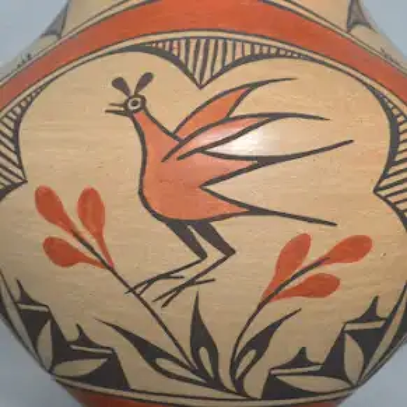 San Felipe Pot with Birds by Daryl Candelaria. From the BIA Museum collection.