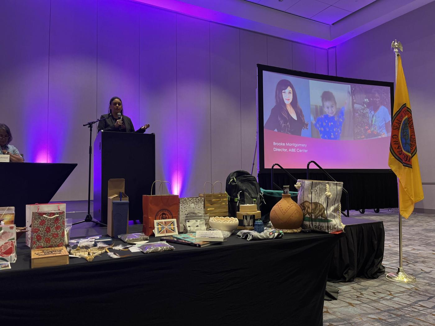 Brooke Montgomery, Program Director from the American Indian Business Enterprise Program Speaking