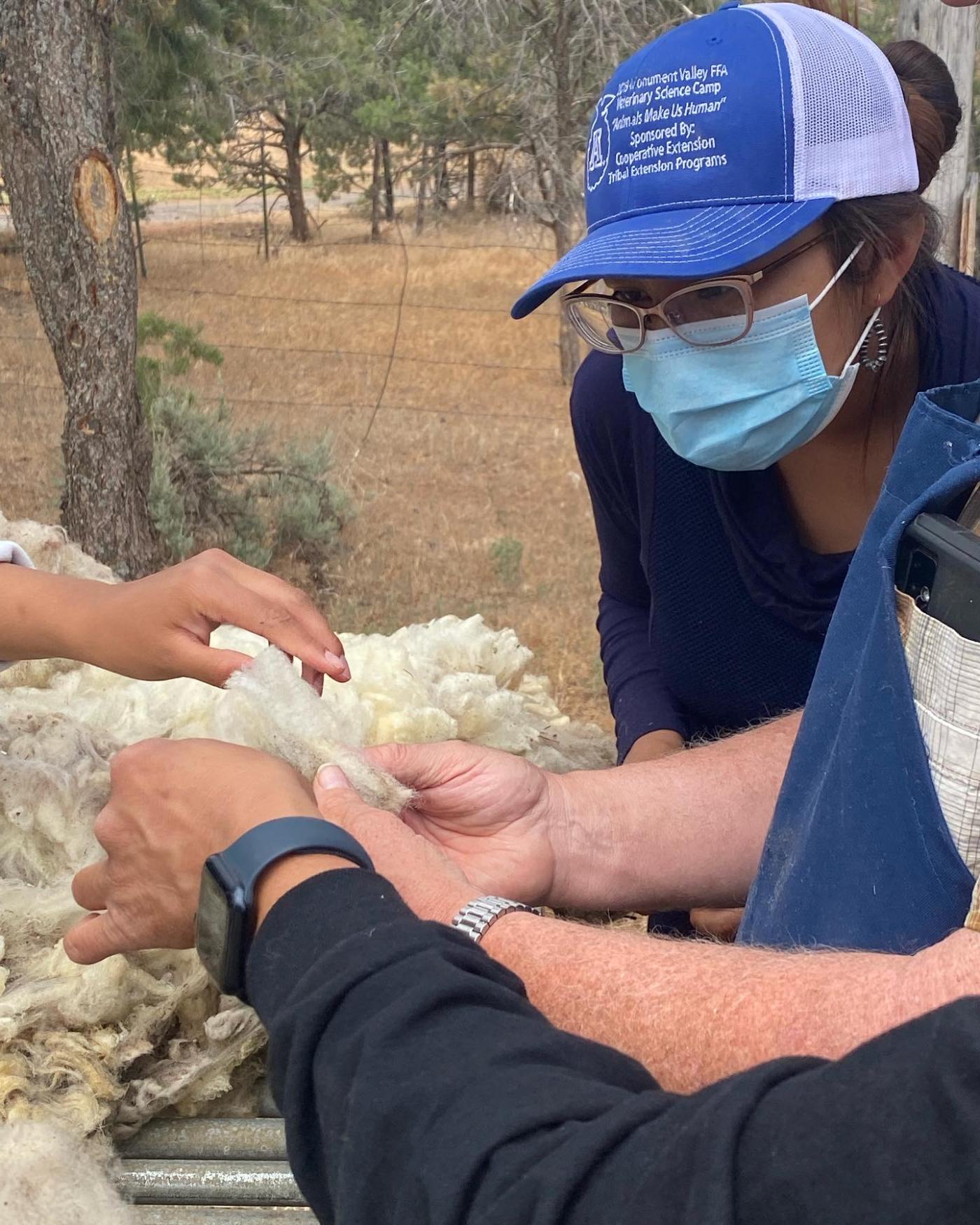 Workers Examining Wool