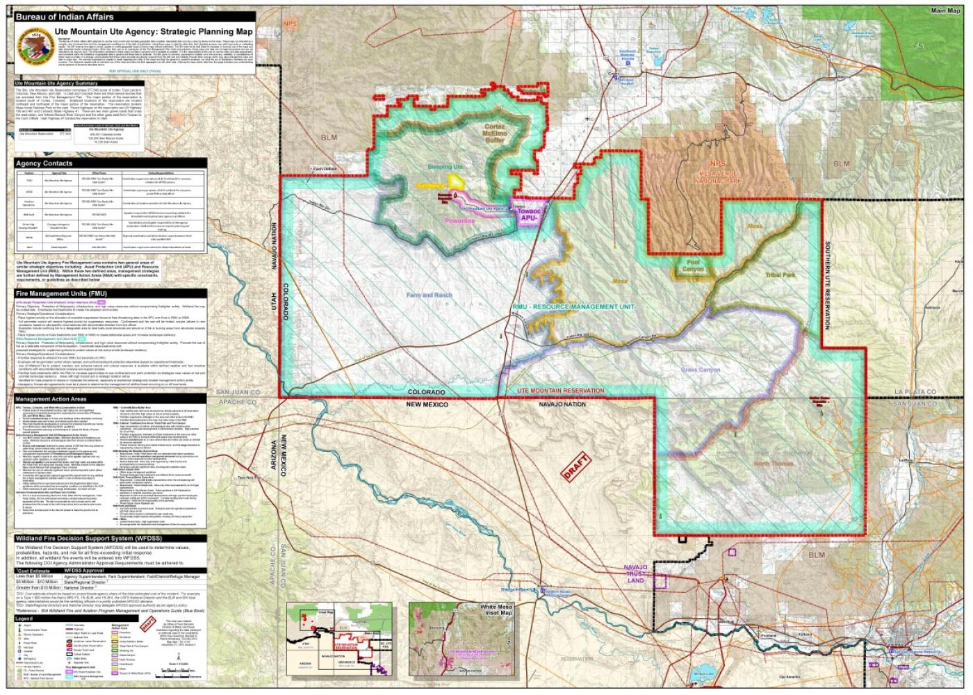 An example of a spatial wildland fire management plan: Ute Mountain Agency's mapsheet