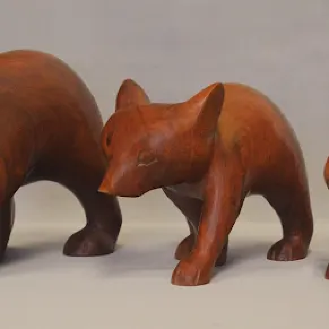 Wooden Bears by Amanda Crowe. From the BIA Museum collection.